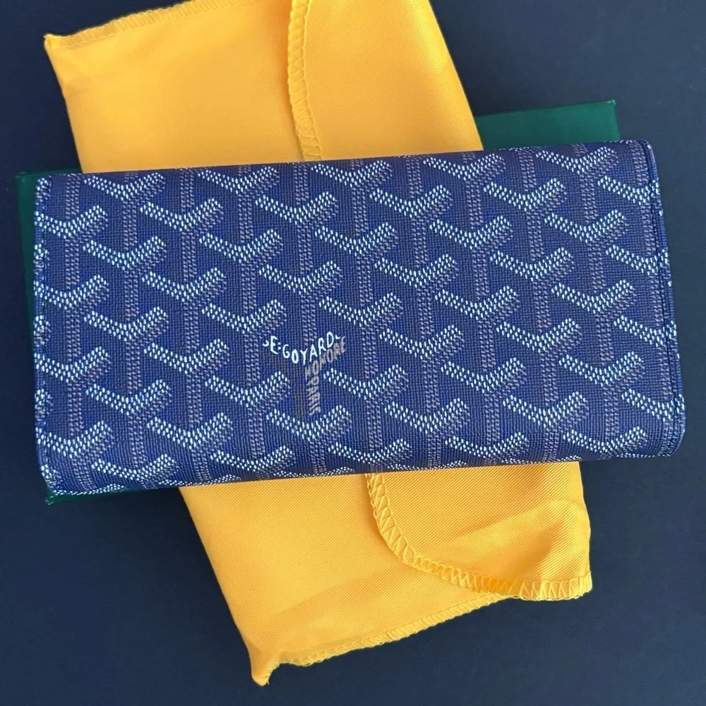 Fashion Blue Long Wallet Trifold Snap Closure - Picture 7 of 16